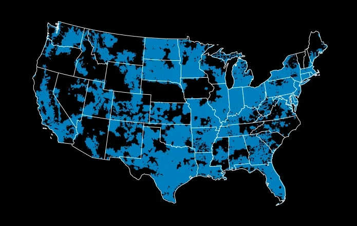 AT&T 5G Coverage Map in the United States"